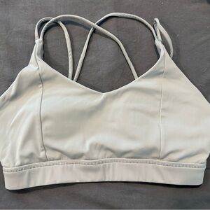 Cute supportive women’s gently worn light gray sports bra